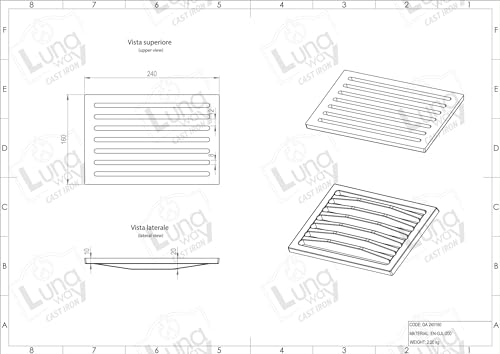LUNA WAY CAST IRON - Rejilla de Hierro Fundido para Chimenea | Recoge Cenizas Fácilmente | Resistente a Altas Temperaturas | Mejora el Tiro, Negro, 24x16 cm, Hierro Fundido - imagen 5