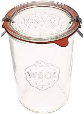 Weck Canning Jars 743 - Weck Mold Jar made of Transparent Glass - Eco-Friendly - Food Storage Container with Lid Airtight - 3/4 Liter Tall 1 Jar with Lid and Rubber Gasket