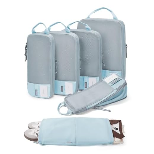 BAGSMART 6-Piece Packing Cube Set - Lightweight Luggage Organizers for Travel, Vacation and Suitcases - Durable Accessories with Compression