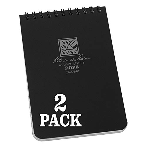 Carnet de bord Rite in the Rain D746L2 résistant aux intempéries couverture noire lot de 2