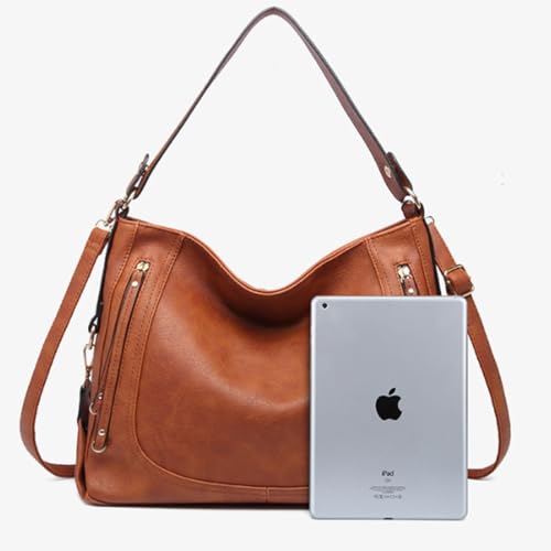 Women Purse and Handbag PU Leather Satchel Tote Zipper Top-handle Shoulder Bag4