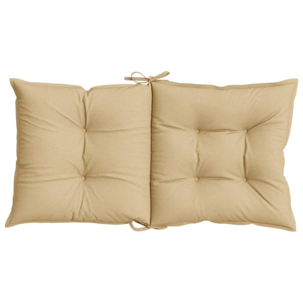 6 cuscini per sedia con schienale basso, beige, 100 x 50 x 7 cm, in tessuto, antiscivolo, con elastico e cordoncini, ergonomici per sedia da giardino, sala da pranzo e ufficio