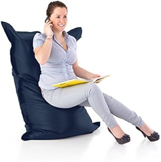 Avalon Pouf Cuscino Medio Jazz Ecopelle Classica Blu Imbottito