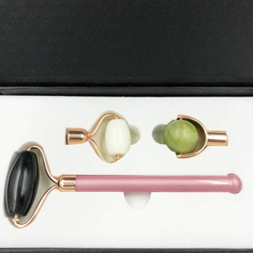PIXNOR Rolo de Jade Natural Facial Pedra de Jade Quartzo Facial Rolo de Quartzo Jade Massager Ferram