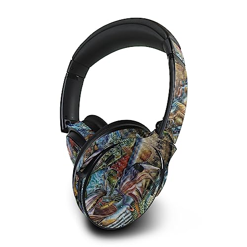 Image of MightySkins Carbon Fiber Skin Compatible with Bose QuietComfort 45 Headphones Action Fish Puzzle | Protective, Durable Textured Carbon Fiber Finish | Easy to Apply