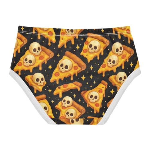 Toddler Underwear Floral 2t Cotton Girl Panties Cute Animal Briefs Kids Undies Cartoon Pizza Slices Skulls Black2
