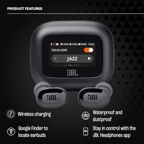 Image of JBL Live Buds 3 - True Wireless Noise-Cancelling Bud-Type Earbuds, 40Hrs Total Playback, Wireless Charging, 6 Mics for Perfect Calls, IP55 Waterproof and dustproof (Black) (Renewed)
