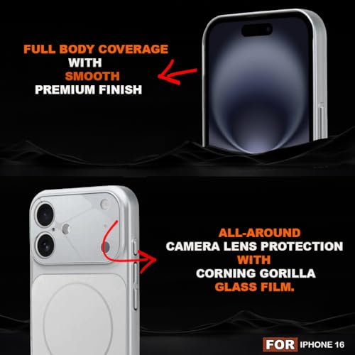 Image of SHINESTAR iPhone 16 Case - Premium Shockproof Protective Cover, Wireless Charging Compatible, Slim & Durable Luxury Back Cover with Camera Protection (Silver)