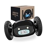 CLOCKY めちゃくちゃうるさい目覚まし時計 逃げる デジタル デジ タル 寝室 車輪 付き 起きれない人用 難聴者用 振動 腕 起き られ ない 人 用 面白い うるさい 壊れにくい (黒色のホイール)