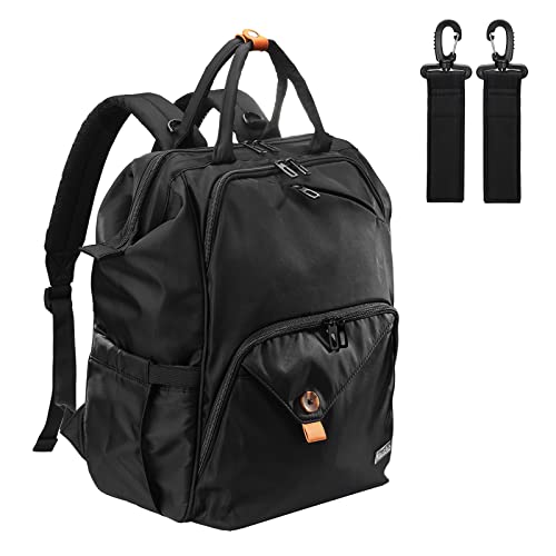 Sevego Mochila para Pañales, Bolso para Bebé, Mochila para Cambiar Pañales Resistente Agua, Bolso para Cochecito con Colchoneta para Cambiar Pañales, Elegante Bolso de Maternidad para Mamá y Papá