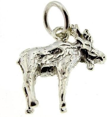 Sterling Silver 925 Authentic Moose Charm. Adjustable Fit with Finish. Plus Free Special Gift Pouch.