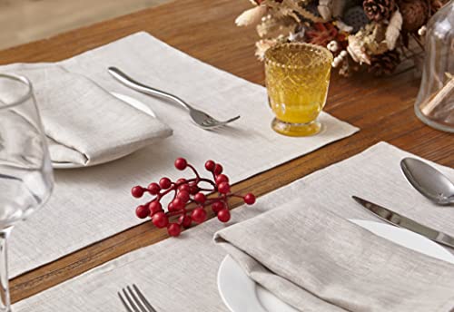DAPU Linen Placemats Set of 6, 46 x 30cm 100% French Flax Washable Breathable Placemats, Natural Linen, 30*46cm - Image 4