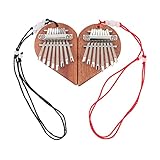 Kisangel 2stücke Mini Kalimba Daumenklavier Herzform Tragbares Finger Klavier Mit Tönen Professionelles Musikinstrument Für Anfänger Und Zuhause Langlebig Und Handschonend Für Erwachsene