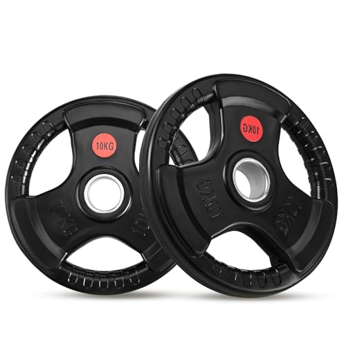 Pesas, Sports Dos Discos de Peso (22 libras,10KG), Par de Discos Estándar, Superficie plana, Resistente al óxido y el disco es fuerte, Halterofilia y Deporte,Vendido en...