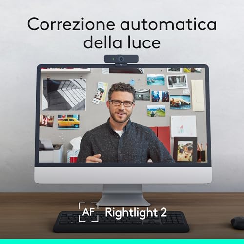 C925-E Business Webcam, Videochiamata HD 1080p/30fps, Correzione Luce, Autofocus, ?Audio Chiaro, Privacy Shade, Funziona Con Skype Business, WebEx, Lync, Cisco, ?PC/Mac/Laptop/Macbook - Nero - Webcam - Immagine 2