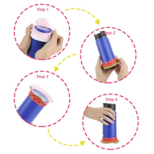 Suction Cup Drink Holder, Anti Spill Cup Holder, 3 Set Silicone Drink Coasters Fit For 12Oz 16Oz Can Cooler Beer & Soda Cans (3 Color Fruit Pattern) #TOP2