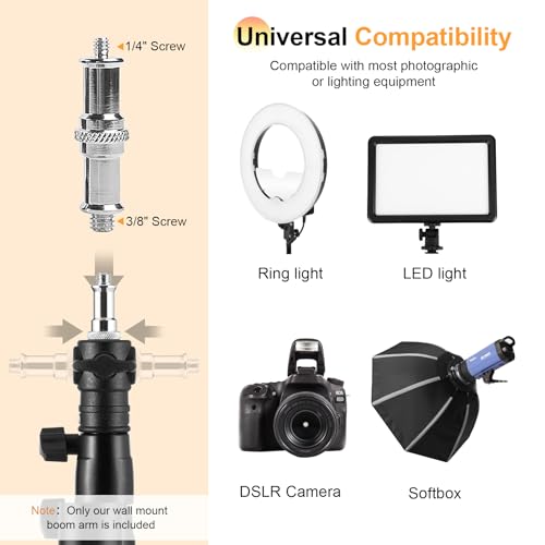 Image of SITTO Ring Light Wall Mount 43inch /110cm, Triangle Boom Arm for Barbershop, Beauty Salon, Live Streaming, Tattoo, Photography Studio, Support 180 Rotation