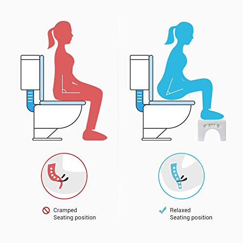 7 Inch Folding Toilet Stool, Squatting Poop Stool, Bathroom Potty Step Stool, Toilet Assistance Steps, Step Stool, Fits All Toilets, Detachable ＆ Stackable, For Healthier Toilet Posture (Black) #TOP7