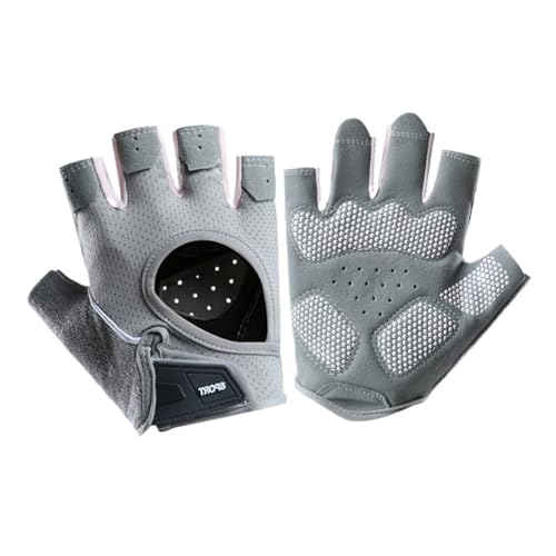 REEYUILOF Guantes sin Dedos for Ciclismo Antideslizantes y Transpirables for Hombres y Mujeres, Gimnasio Profesional, Fitness, Medio Dedo(Pink,L)