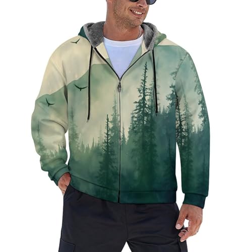 Sweat à capuche doublé en polaire pour hommes : veste d'hiver zippée et chaude - 2