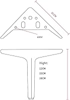 Vista 5 de Patas de muebles negras de 6 pulgadas de metal resistente para sofá, sofá, tocador, banco, gabinete, juego de 4