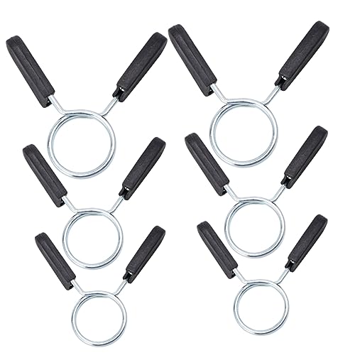 ifundom 6pcs Snap Spring Buckle Barbell Spring Clip Collars Gym Equipment for Powerlifting Cross Fit Weightlifting