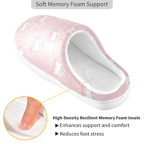 Cute Bunny Rabbit Clouds Mens Womens Slippers Cozy Memory Foam Slippers Slip On Warm House Shoes for Indoor Outdoor Size 16/17 23013793