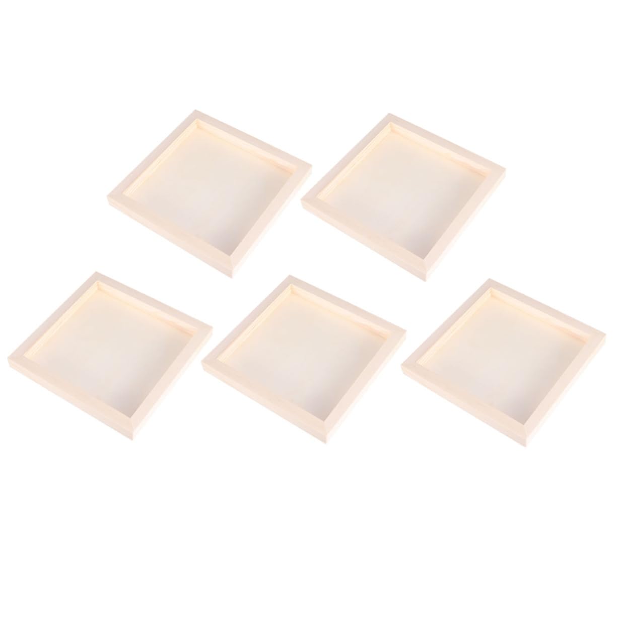 Abaodam Marco de Arcilla DIY de Madera, 5 Piezas, Beige para Niños