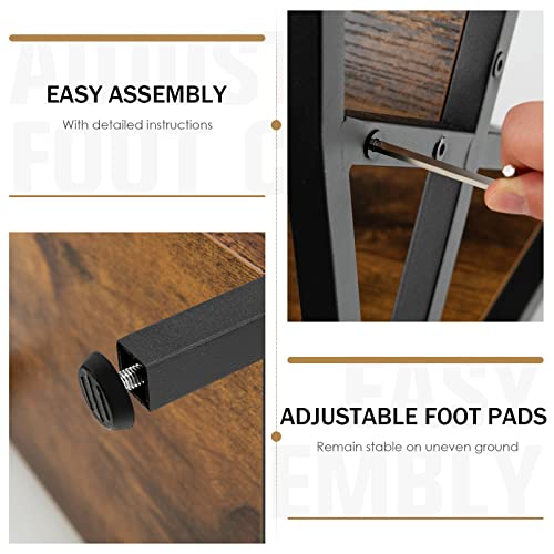 Tangkula Industrial Side Table, 3-Tier Accent End Table With Magazine Holder Shelf, Metal Frame, Scratch-Resistant Top, Small Bookcase, Sofa Side Table For Living Room, Bedroom #TOP7