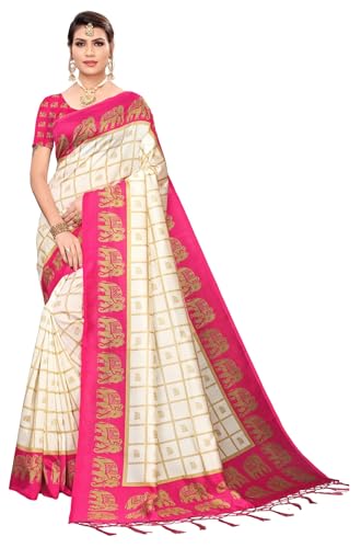 Image of Sidhidata Women's Printed Art Silk Saree With Blouse Piece (Free Size)