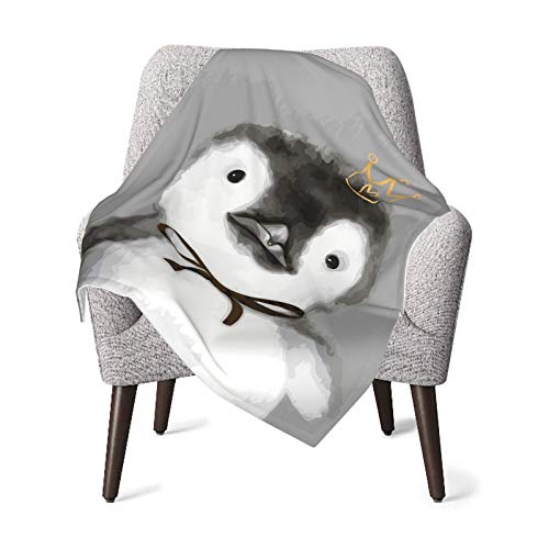 Cute Penguin Baby Blanket Soft Warm Receiving Blanket for Boys Girls Newborn