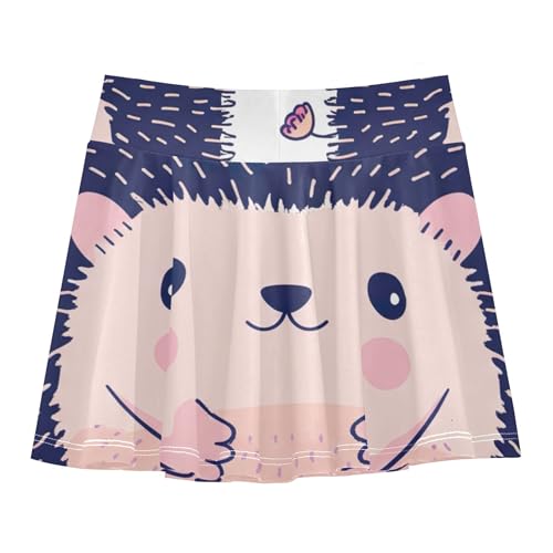 Tennis Skirts Toddler Cartoon Hedgehog Flowers Girls' Shorts Athletic Skorts Breathable Cheer Skirt 4t2
