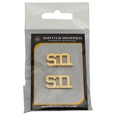 Smith & Warren 1/2 S.O. Letter Collar Brass Rank Insignia Gold Finish Sheriff Uniform Pin