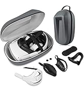 Vakdon Étui de Voyage 8 en 1 pour Oculus Quest 2 Head Strap Face Cover Touch Controllers Accessor...