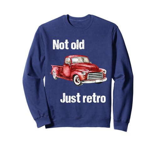 Nicht alt, nur Retro-lustiger roter Pick-up-Truck im Vintage-Look Sweatshirt