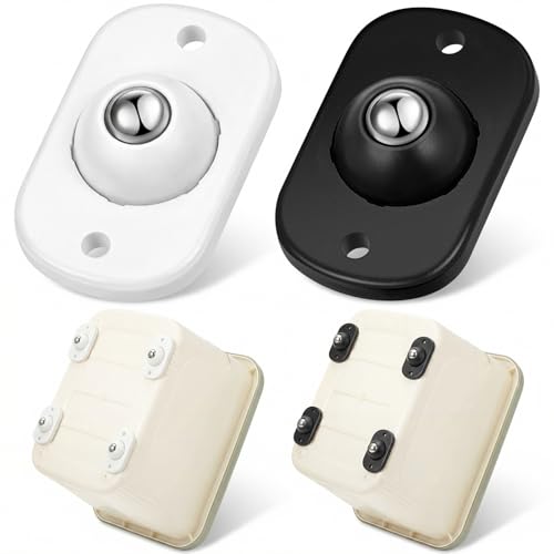 Honoson Self Adhesive Caster Wheels,Black, White,1 Steel,2 Pcs
