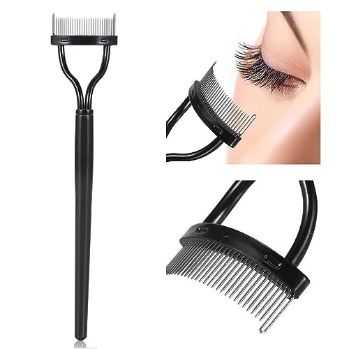 Pinkiou Eyelash Curlers with Comb and Eeylash Separator Set Professional Lash Curler with Built-in Comb Ergonomic Heart-Shaped Handle and Eyelash Comb Tool for Daily Makeup