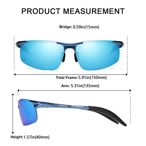 Image of Mens Sports Polarized Sunglasses Driving Metal Frame UV Protection Sunglasses For Men 8177
