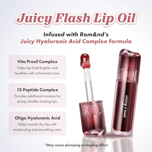 Image of rom&nd JUICY FLASH LIP OIL 08 RASPBERRY SYRUP​