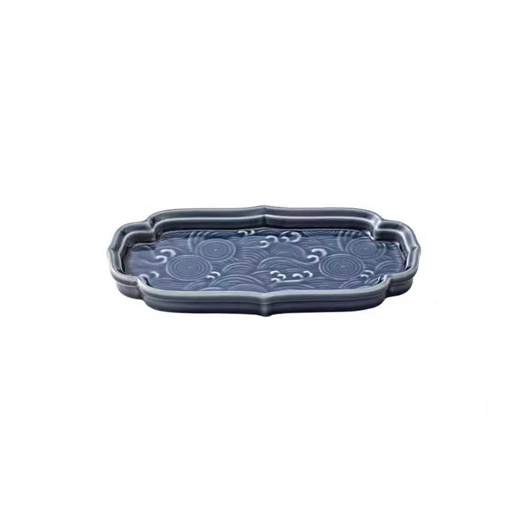 Ciotole per Snack Piatto Cinese Rettangolare in Ceramica in Stile Cinese for Il tè pomeridiano, Snack for Hotel, stoviglie for la casa Ciotole per Snack e Salse (Color : B)