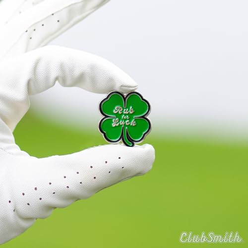 ClubSmith® Conjunto de clipe de chapéu marcador de bola de golfe premium, trevo da sorte e trevo, ma