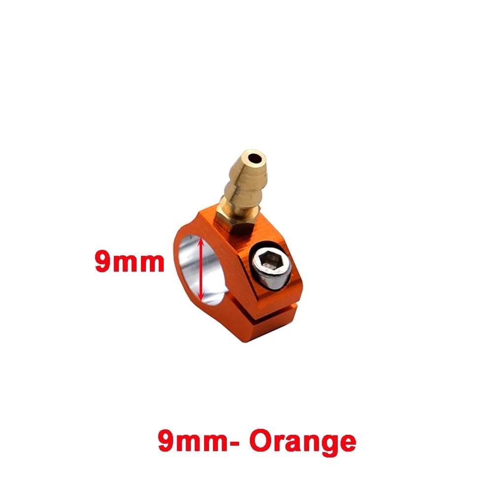 RC Boat 6/7/9mm Brass Tub Drive Shaft Refuel Nozzle Oil Fuel Lubricating Clip Clamps for 4mm/4.76mm/6.35mm Flexible Parts (Color : Orange- 9mm)