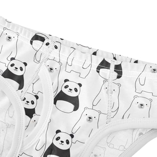 CHIFIGNO Underwear for Boys Cute Panda Bear White Cotton Boys Briefs Printed Breathable Underwear Briefs4