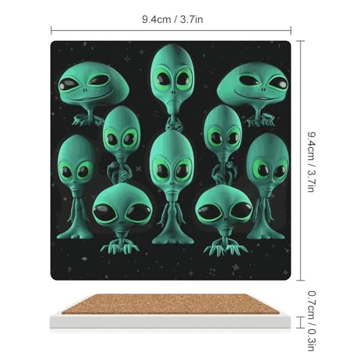 Dessous de verre extraterrestres réutilisables, cadeau idéal de crémaillère - 3