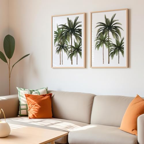 Image of COLOSSAL ART HOUSE Set of 2 botanical wall art paintings for living room & wall painting for bedroom wall decor - (10x13 Inch framed poster, Paintings for home decor)