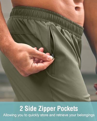 Image of G Gradual Men's Athletic Running Shorts with Zipper Pockets Quick Dry 7 inch / 5 inch / 9 inch Workout Gym Shorts for Basketball Hiking