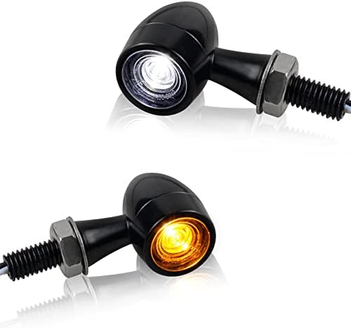 QUASCO Universal Motorcycle Turn Signals Switchback LED Turn Signal Kit Front Mini Blinkers Compatible with Harley Honda Kawasaki Suzuki Triumph Yamaha
