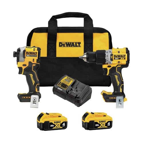 Image of DEWALT DCK2050M2R 20V MAX Brushless Li-Ion 1/2 in. Cordless Hammer Driver Drill and 1/4 in. Atomic Impact Driver Combo Kit (4 Ah) (Renewed)
