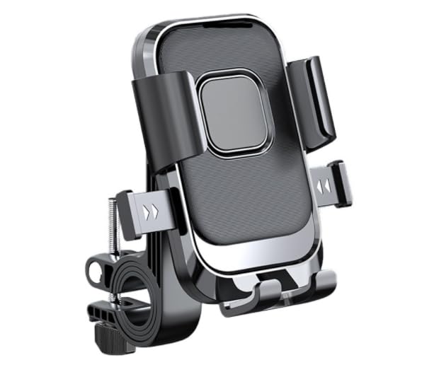 Image of Cell Phone Stand Flexible Mobile Clip Mount Quickly Lock Bike Phone Holder Bicycle Motorcycle (Handlebar Black)