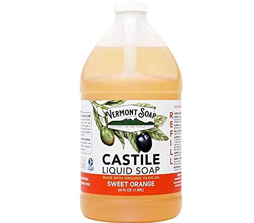 VERMONT SOAP Sabonete líquido Castile puro com laranja, 1,89 L